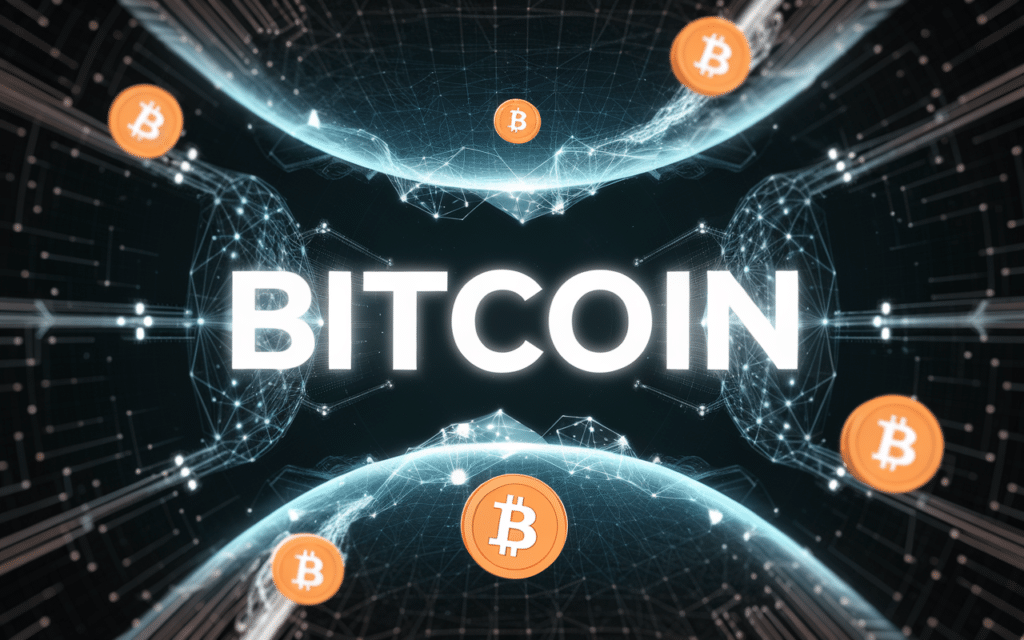 Bitcoin dans un monde numérique futuriste