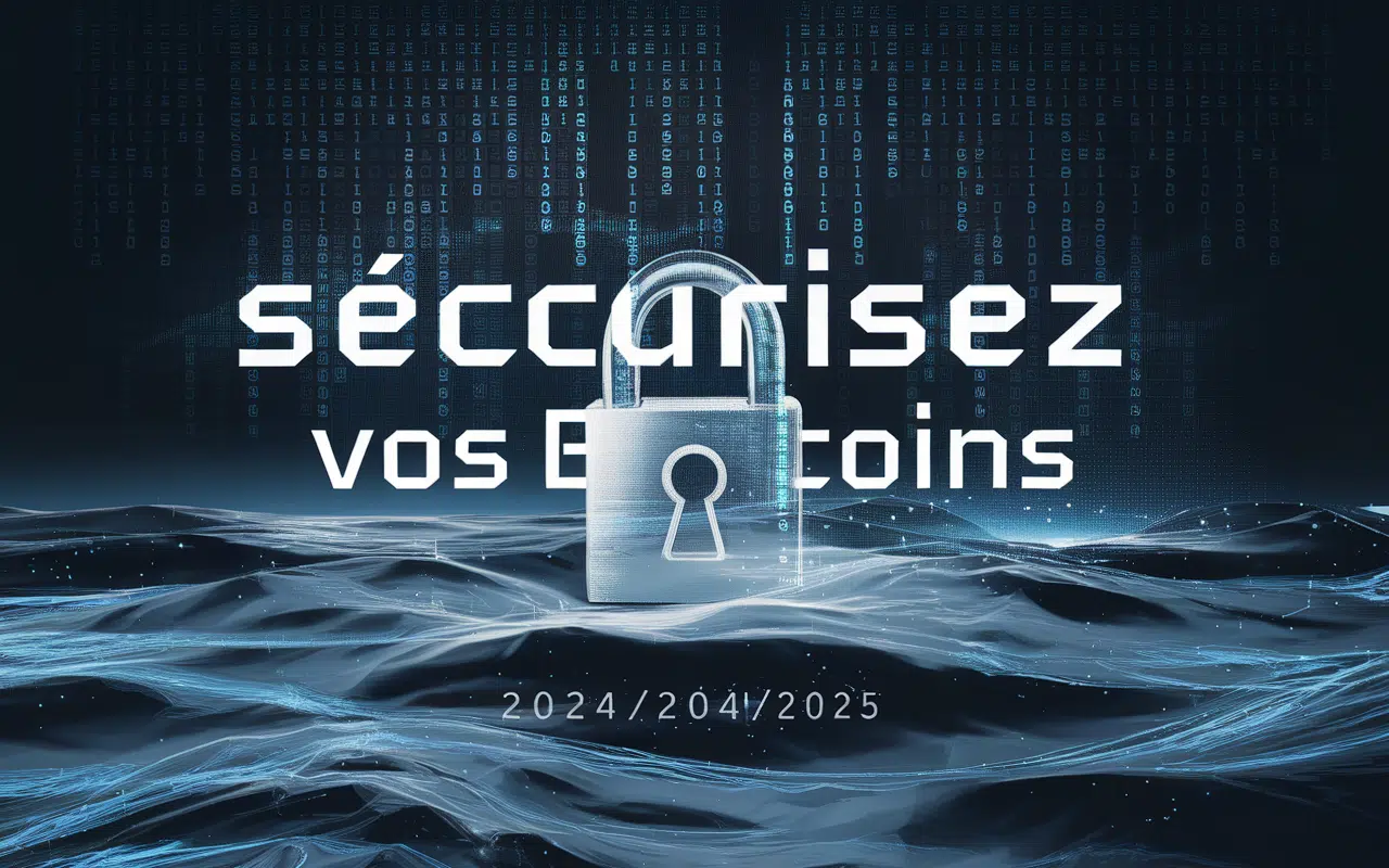 Image représentant la sécurité des bitcoins avec un cadenas et des chiffres binaires