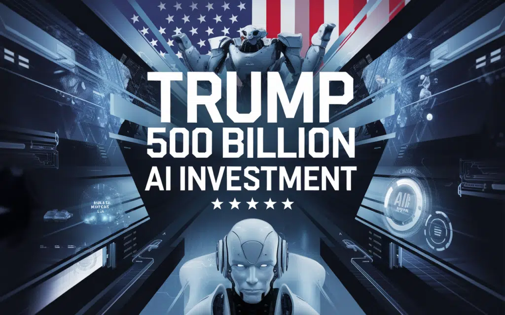 Trump 500 milliards dollar AI investissement symbolisant une révolution technologique