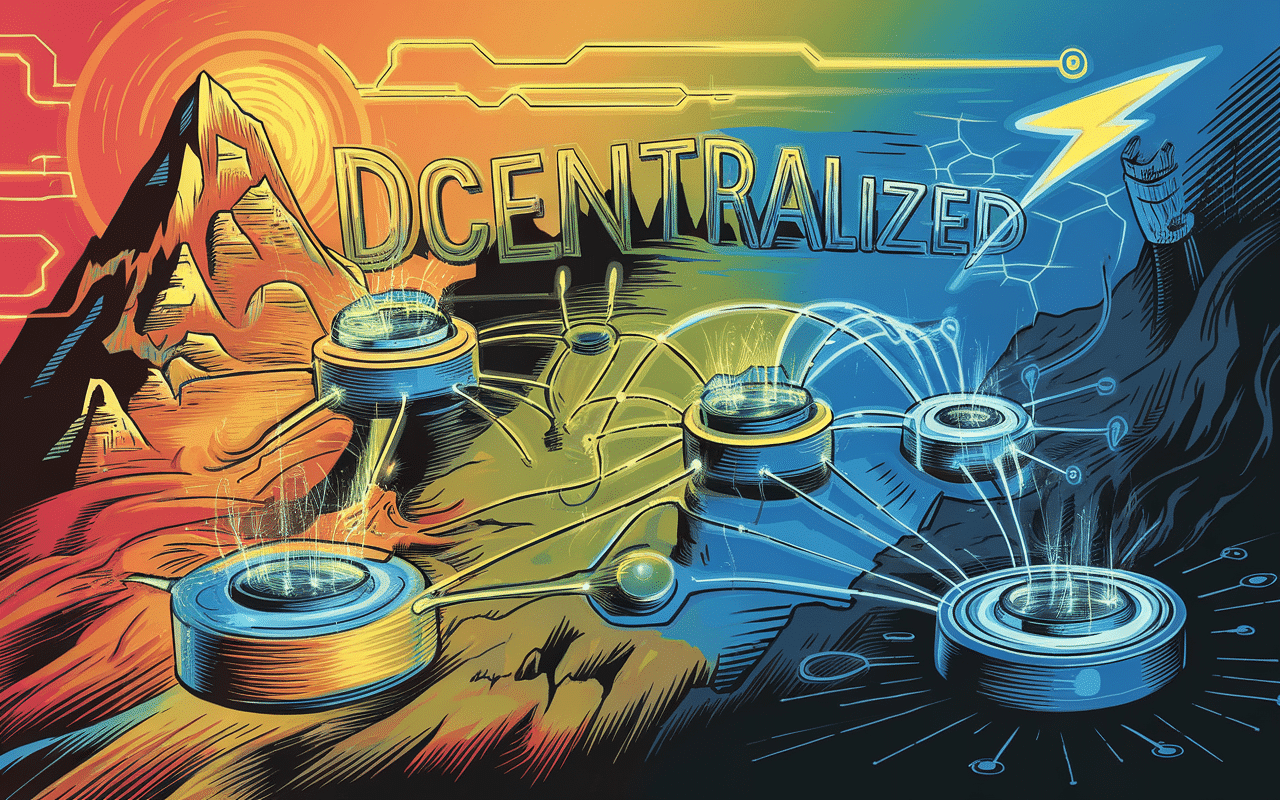 vibrant illustration of Uniswap v4 decentralized exchange ecosystem