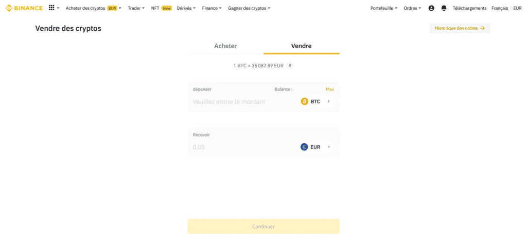 Vendre ses bitcoins sur binance