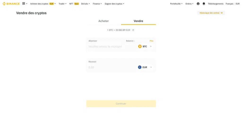 Vendre ses bitcoins sur binance