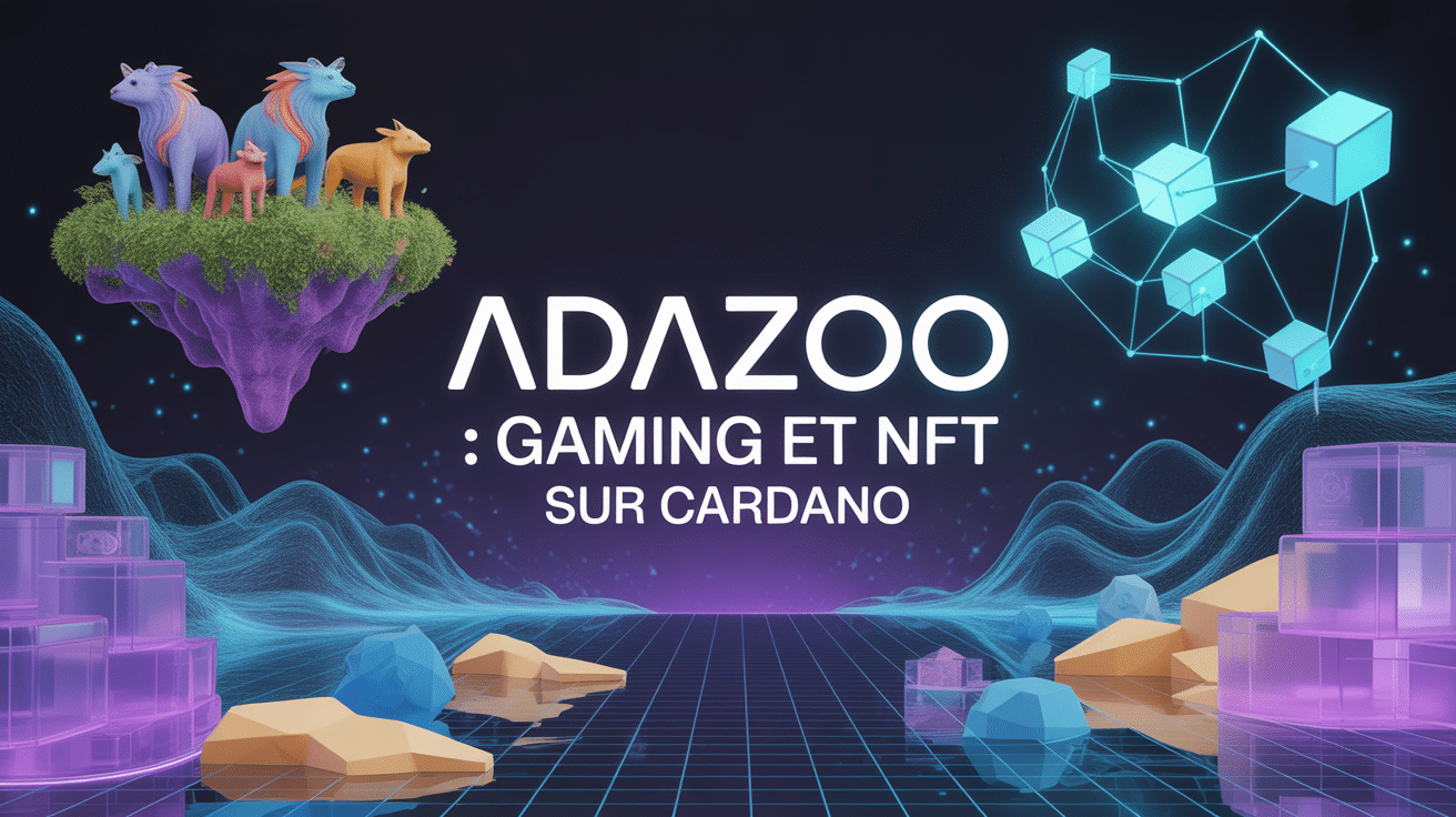 Île futuriste Adazoo avec animaux NFT et blockchain