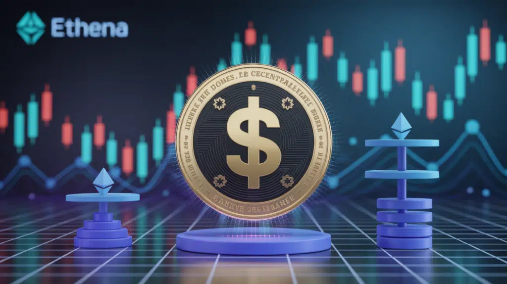 Visualisation Ethena dollar numérique blockchain