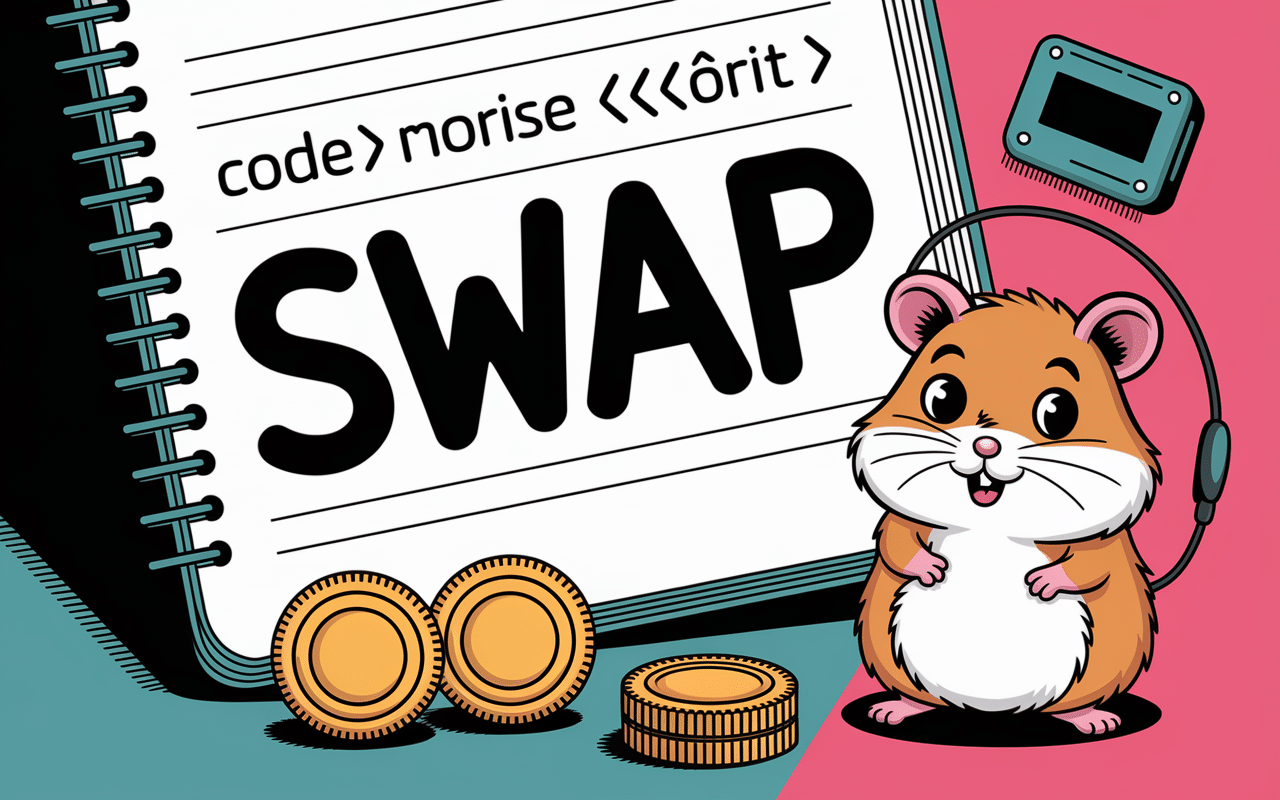 Code morse du mot SWAP avec hamster cartoon