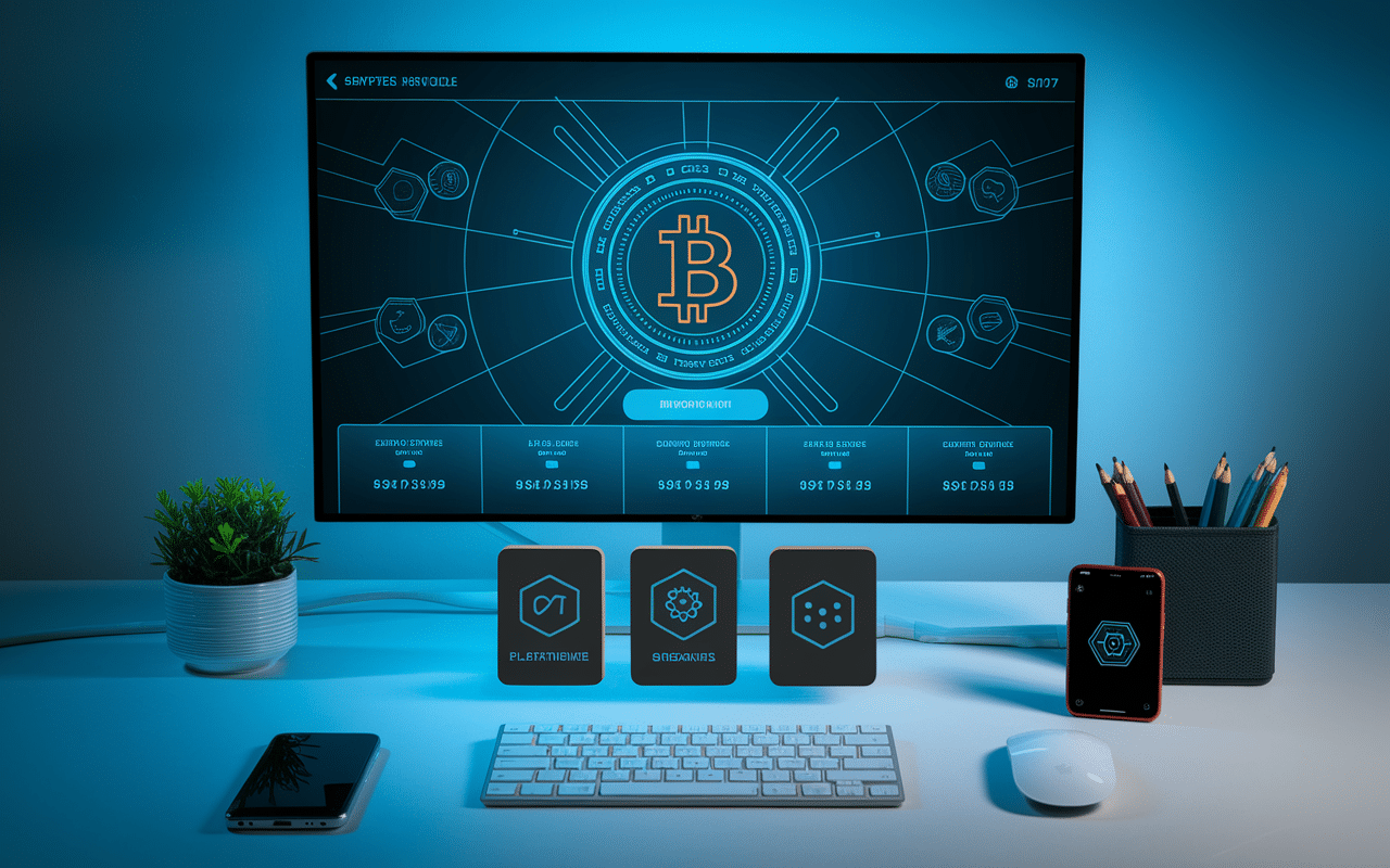 Interface échange crypto avec graphiques