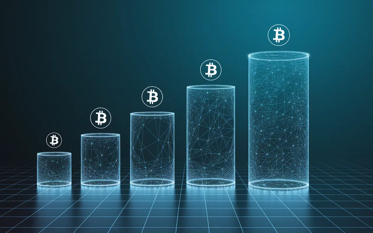Graphique comparatif performances blockchain Qubic