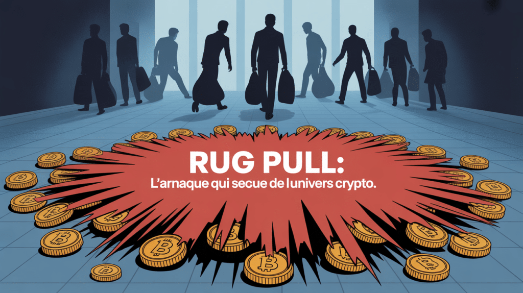 Rug pull crypto - tapis rouge brutal avec chute de cryptomonnaies