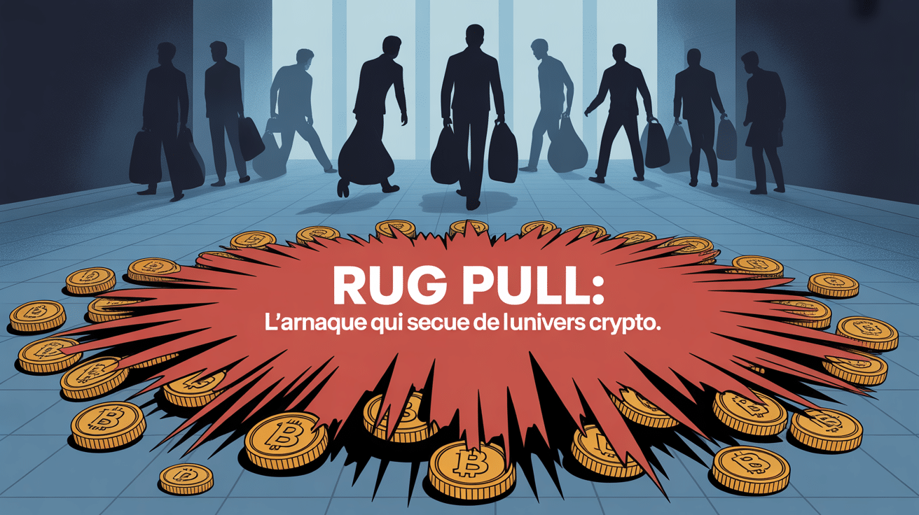 Rug pull crypto - tapis rouge brutal avec chute de cryptomonnaies