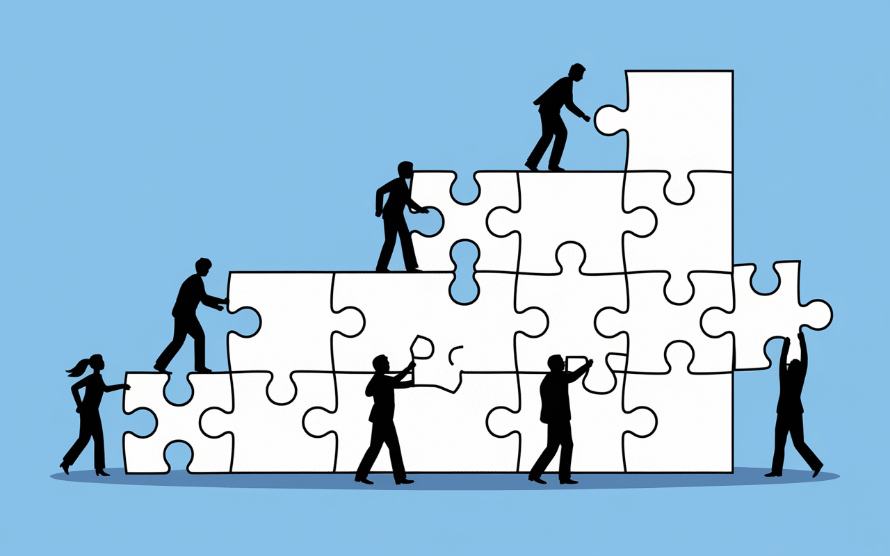 Puzzle vesting montrant acquisition progressive actions