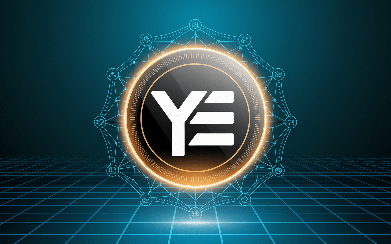 Token ye crypto sur fond technologique Solana